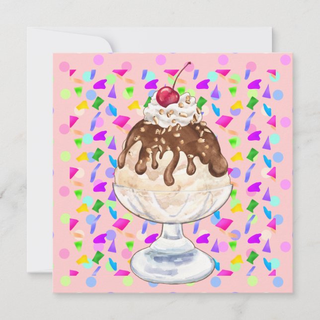 Invitación Ice Cream Sundae (Anverso)