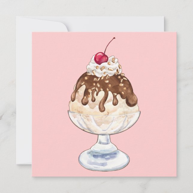 Invitación Ice Cream Sundae (Anverso)