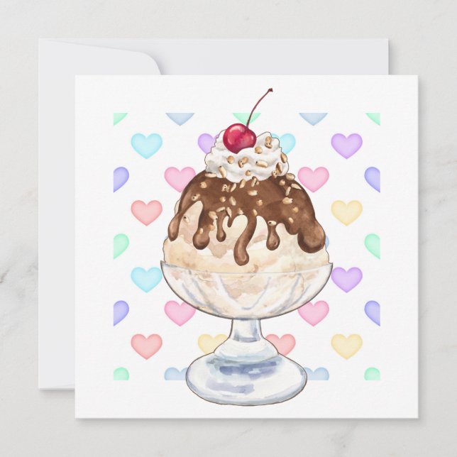 Invitación Ice Cream Sundae (Anverso)
