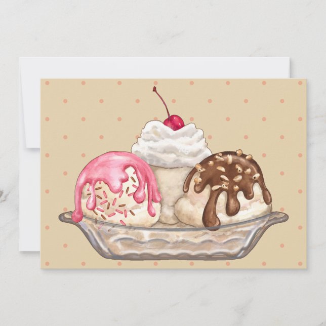 Invitación Ice Cream Sundae (Anverso)