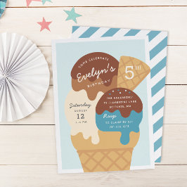 Invitación Ice Cream Sundae Kids Fiesta de cumpleaños