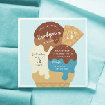 Invitación Ice Cream Sundae Kids Fiesta de cumpleaños<br><div class="desc">Relájate con estas lindas invitaciones a fiestas con tema de helados para tu fiesta de cumpleaños. En una suave paleta de colores mullidos, el diseño de verano es divertido y cuenta con cucharas de chocolate, vainilla y helado azul en un cono de gofre coronado con jarabe de chocolate y salpicaduras....</div>