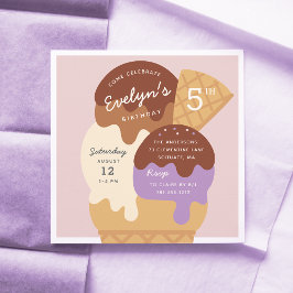 Invitación Ice Cream Sundae Kids Fiesta de cumpleaños