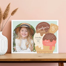 Invitación Ice Cream Sundae Niños Fiesta de cumpleaños