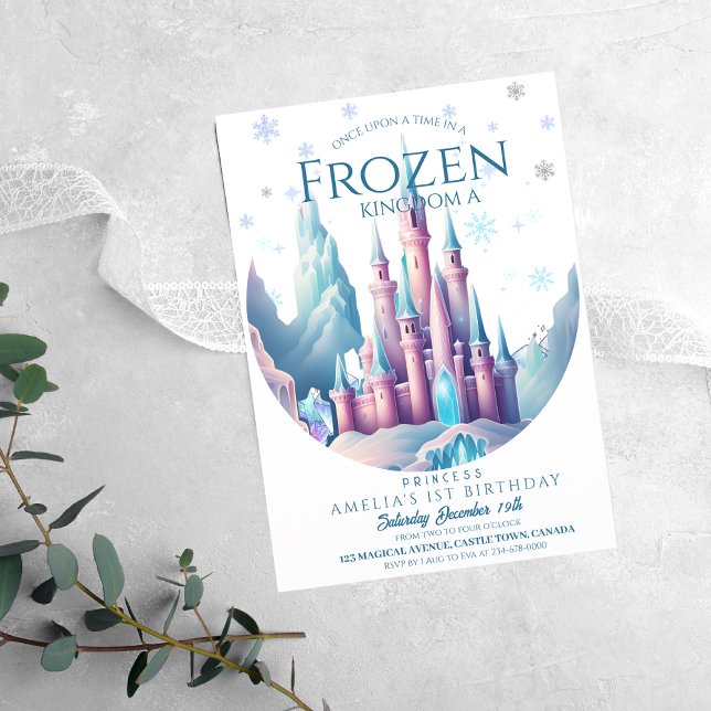 Invitación Ice Cumpleaños Personalizado Castillo Primer Fiest (Subido por el creador)