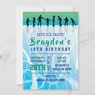 Invitación Ice Skate ICE SKATING fiesta de cumpleaños Invitac