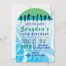 Ice Skate ICE SKATING fiesta de cumpleaños Invitac