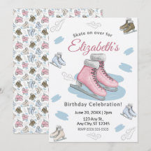 Ice Skating Birthday Party Invitation