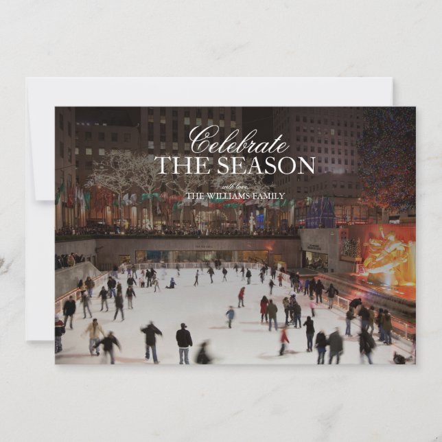 Invitación Ice Skyline de vacaciones en el Rockefeller Center (Anverso)