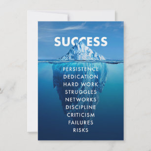 Invitación Iceberg de Éxito Trabajo Duro