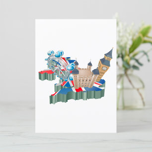 Invitación Icónicos monumentos de Londres Mapa británico de v