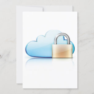 Invitación Icono de almacenamiento seguro en la nube con cand