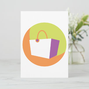 Invitación Icono de bolsa de compras moderna Minimalista vent