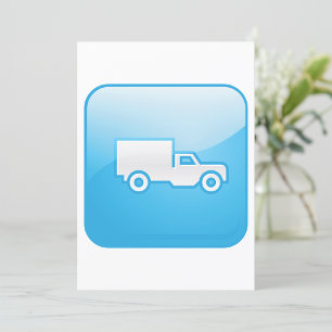 Invitación Icono de camión de entrega azul Logística Envío