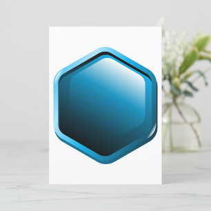 Invitación Icono de Hexágono Azul Brillante Geométrico Modern