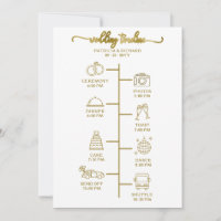 Icono de itinerario de boda guión chic bienvenida 