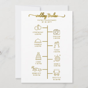 Invitación Icono de itinerario de boda guión chic bienvenida 