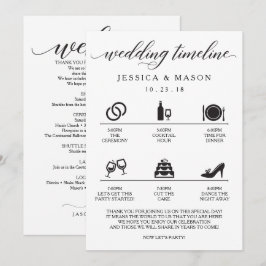 Invitación Icono de itinerario de boda y bienvenida de boda