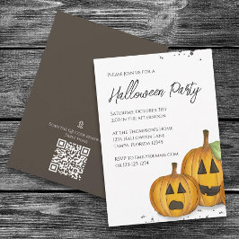 Invitación Icono de mapa de código QR de calabaza simple de H