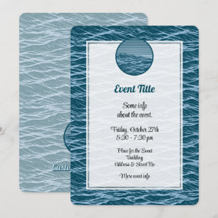 Invitación Icono de olas de océano azul
