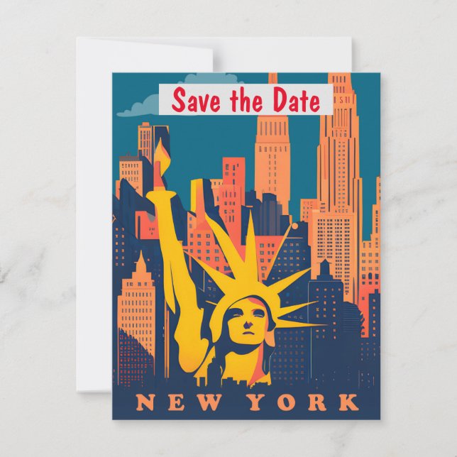 Invitación Icono del Horizonte de la Ciudad de Nue (Anverso)