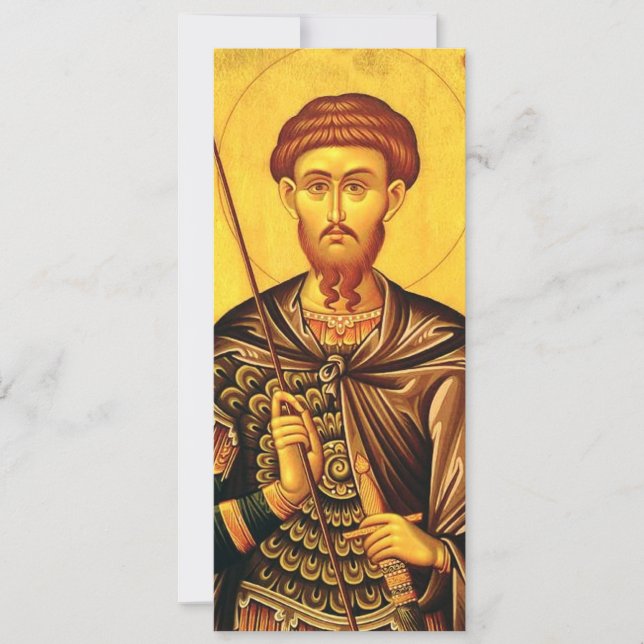 Invitación icono ortodoxo de San Teodoro Tiron (Anverso)