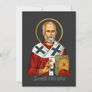 Invitación icono ortodoxo serbio de carta de San Nicolás