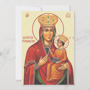 Invitación Icono ortodoxo Theotokos Virgen María y Niño