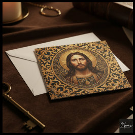 Invitación Icono Sagrado Dorado - Jesús