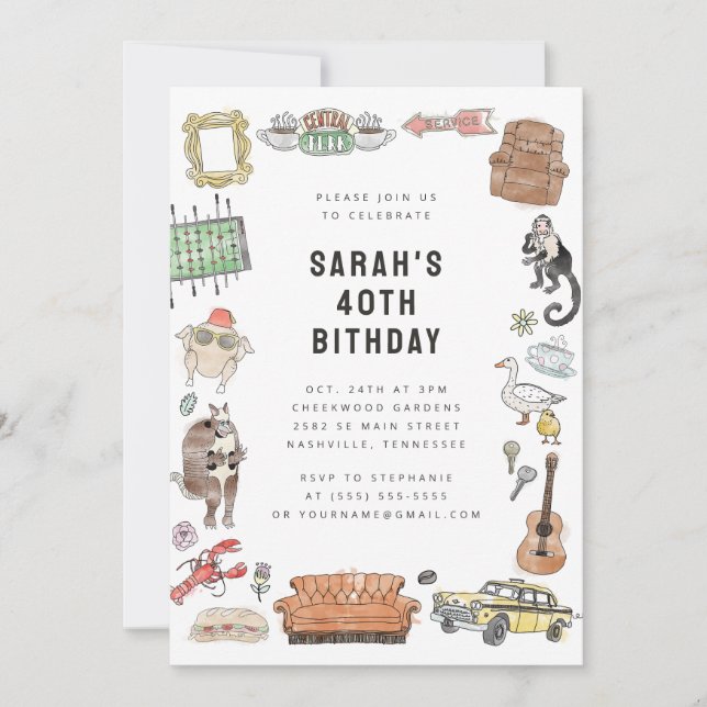 Invitación Iconos acuáticos de FRIENDS™ Cumpleaños (Anverso)