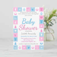 Iconos diminutos pastel para Baby Shower