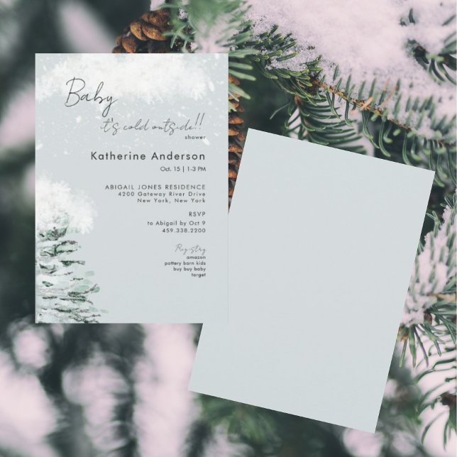 Invitación Icy Blue Baby hace frío afuera (Subido por el creador)