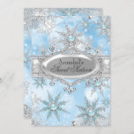 Invitación Icy Blue Princess Winter Wonderland Sweet 16<br><div class="desc">Icy Blue. Dulce Dieciséis. Dulces 16. Elegante princesa tiara y copos de nieve de joyas. Todas las imágenes planas no tienen joyas reales.</div>