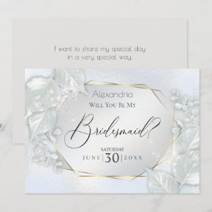 Invitación Icy Blue Shimmery Serás Mi Novia