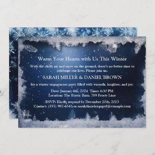 Invitación Icy Blue Winter Wonderland Engagement Party