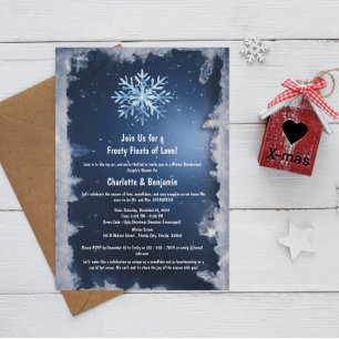 Invitación Icy frosty Winter Snowflake Couple Shower