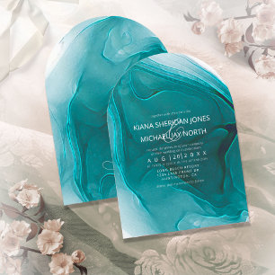 Invitación ID762 del arco Verde azulado del Boda d