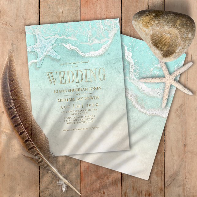 Invitación ID837 de la boda Sea Foam Beach (Subido por el creador)