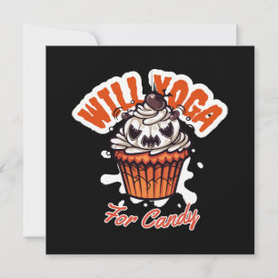 Invitación idea de pastelito de Halloween para Yoga de Mamás