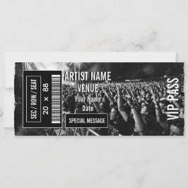 Invitación Idea de regalo de entrada de concierto personaliza