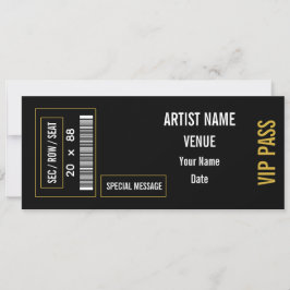 Invitación Idea de regalo de entrada de concierto personaliza