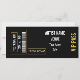 Invitación Idea de regalo de entrada de concierto personaliza