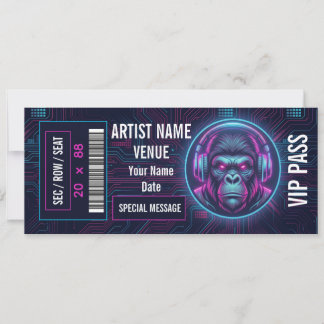 Invitación Idea de regalo de entrada de concierto personaliza