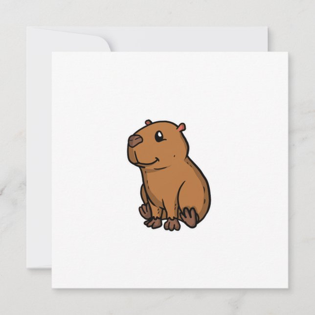 Invitación Idea de regalo de roedor con traje de capibara (Anverso)