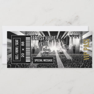 Invitación Idea de regalo personalizado de entrada para conci