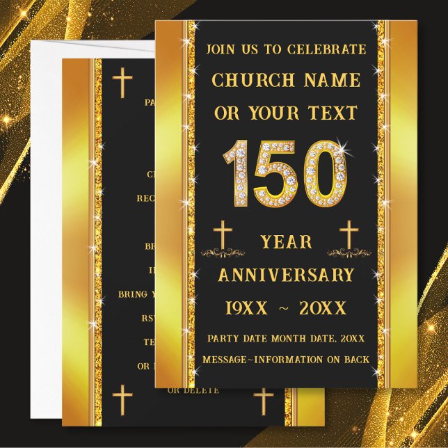 Invitación Ideas de celebración del 150 aniversario de la Igl (150th Church Anniversary, Invitations. 150 years church anniversary ideas. 150th church anniversary.)