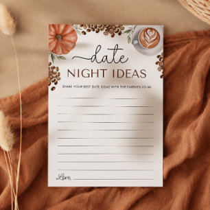 Invitación Ideas de noche de cita para baby shower con café d