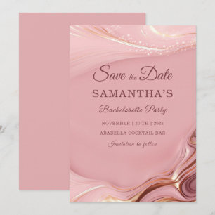 Invitación Ideas de Rose Gold para guardar la fecha de la des