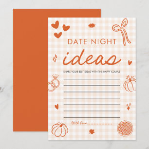 Invitación Ideas para una Noche de Cita de Otoño Naranja Jueg