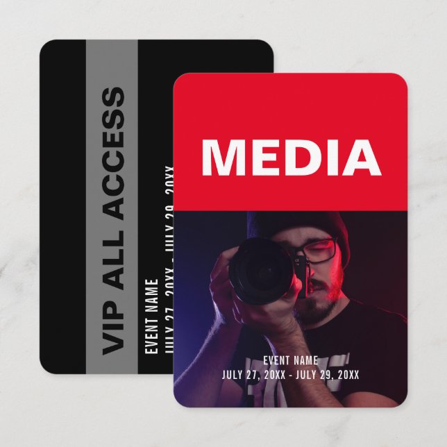 Invitación Identificador de evento de acceso a todos los medi (Anverso / Reverso)
